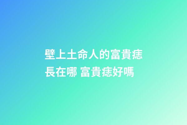 壁上土命人的富貴痣長在哪 富貴痣好嗎